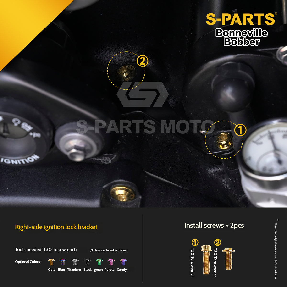 SPARTS Titanium Set Screws for Triumph Bonneville Bobber Motorcycle