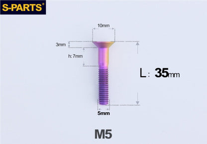 SPARTS M5×8-50mm Countersunk Titanium Alloy Bolt