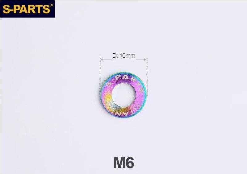 S-PARTS M3 / M4 / M5 / M6 / M8 / M10 / M12 TC4 Titanium Flat Washers forMotorcycles & Bicycles