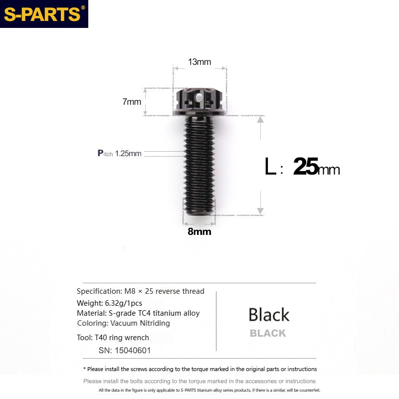 SPARTS Titanium MirrorMotorcycle Rearview Mirror Bolts· M8/M10