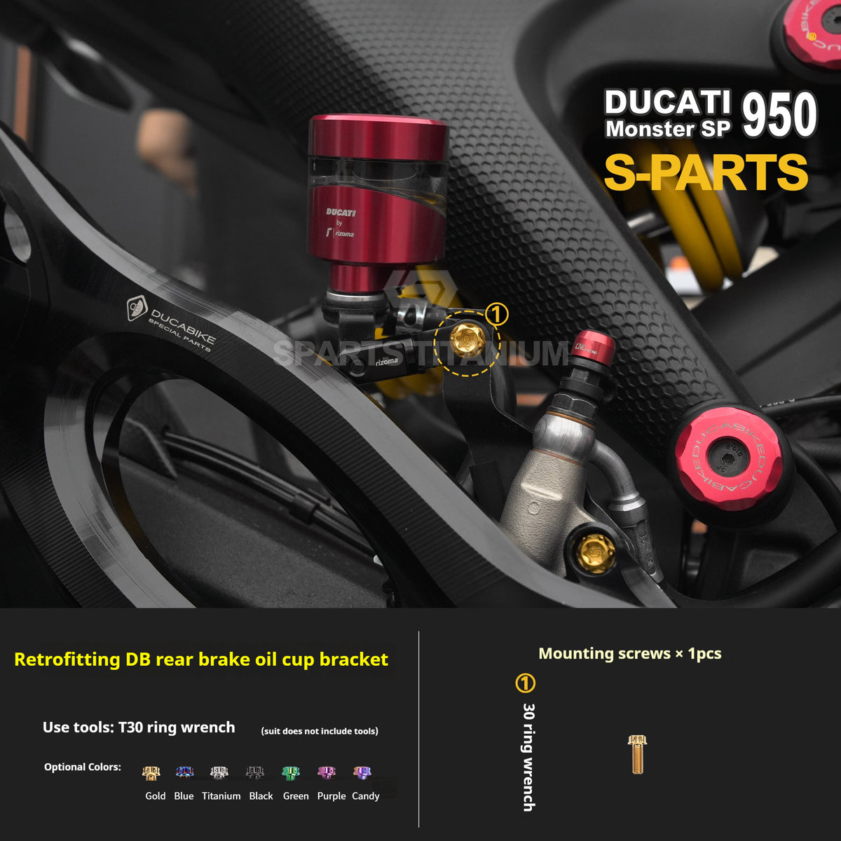 SPARTS Titanium Bolt Kit for Ducati New Monster SP 950 – CNC Titanium Upgrade Kit