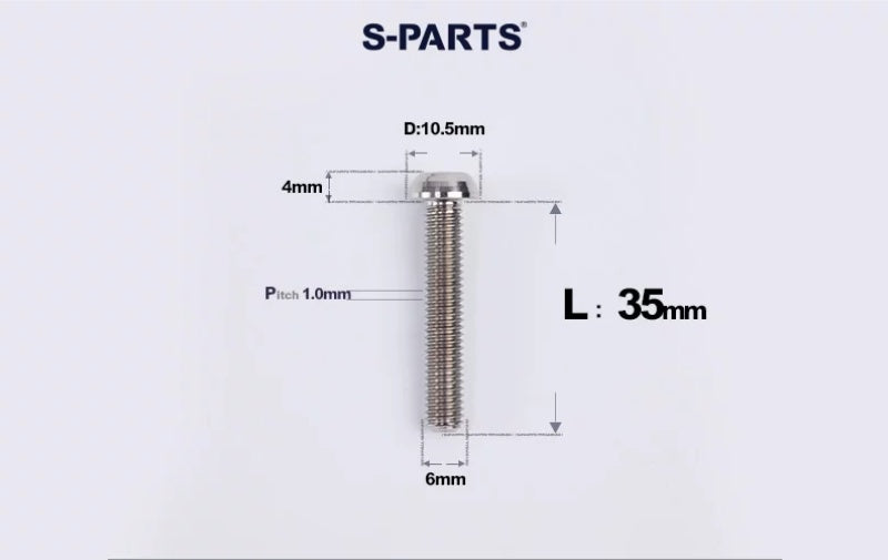 SPARTS M6×8–35mm Titanium Button Head Bolts for Bicycle Brake Calipers