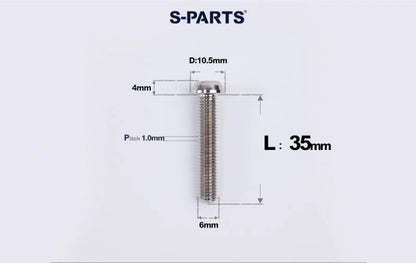 SPARTS M6×8–35mm Titanium Button Head Bolts for Bicycle Brake Calipers