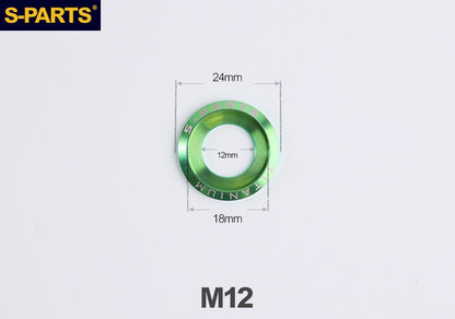S-PARTS M3 / M4 / M5 / M6 / M8 / M10 / M12 TC4 Titanium Flat Washers forMotorcycles & Bicycles