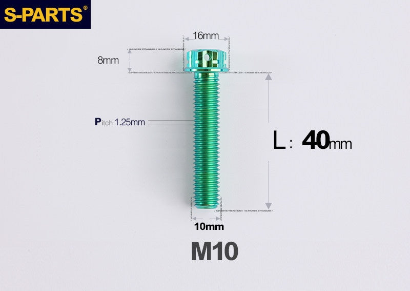 SPARTS M10 L12-120mm P1.25 A3 Series Standard Head Titanium Bolt |  Motorcycle  Upgrade