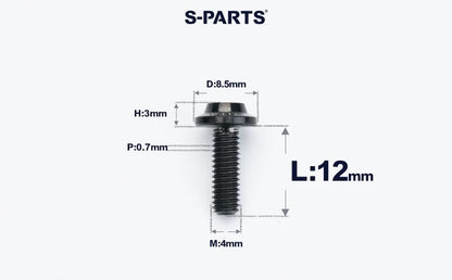 SPARTS M4✖️6–30mm D8.5 Titanium Torx Flanged Button Head Bolts