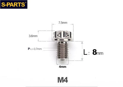 SPARTS M4 ×6 –50mm Titanium Torx Flange Head Bolts