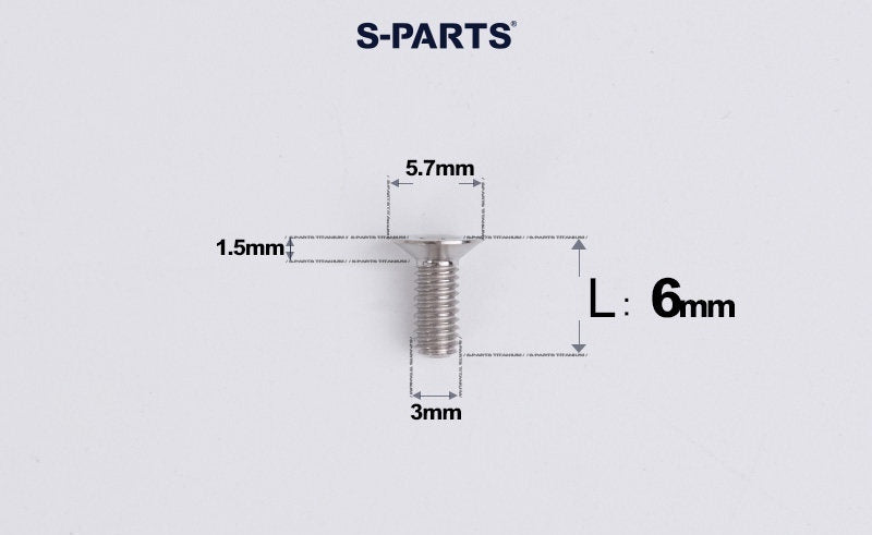 SPARTS Series M3 L6-30 Countersunk Titanium Bolt for motocycle