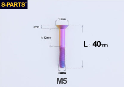SPARTS M5×8-50mm Countersunk Titanium Alloy Bolt
