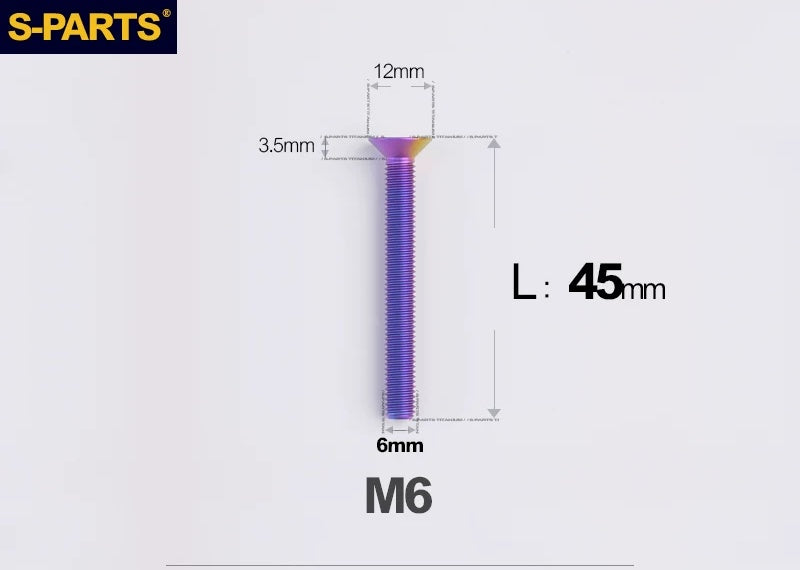 SPARTS M6×10–65mm Titanium Torx Countersunk Bolts for Motorcycle Frames