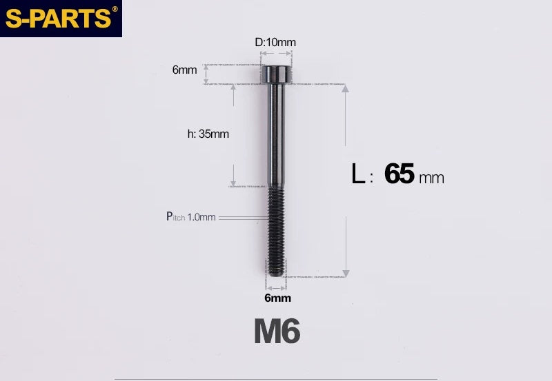 SPARTS M6×30–70mm Titanium Socket Head Cap Screws for Motorcycles