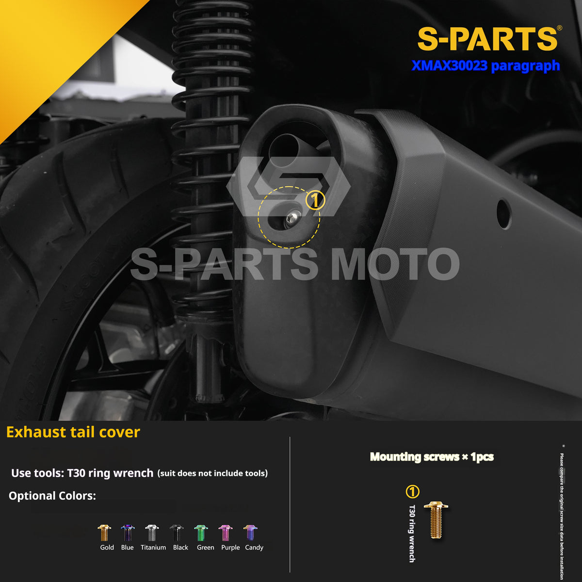 SPARTS Titanium Bolt Set for 2023 XMAX300 | Yamaha Motorcycle Titanium Bolt Upgrade