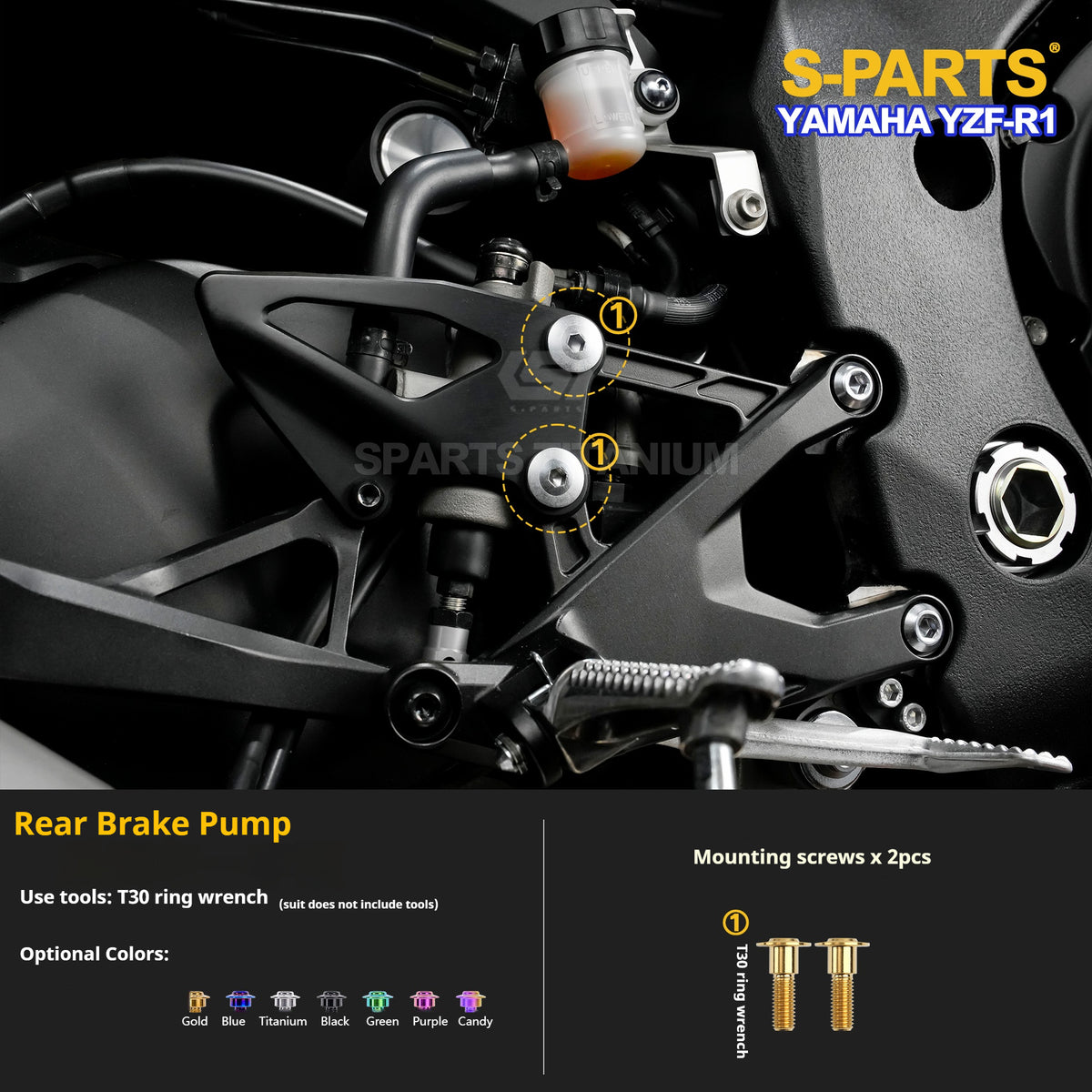 SPARTS TC4 Titanium Bolt Kit for Yamaha YZF-R1 | Motorcycle Titanium Bolt Upgrade