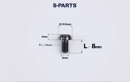 SPARTS M6×8–35mm Titanium Button Head Bolts for Bicycle Brake Calipers
