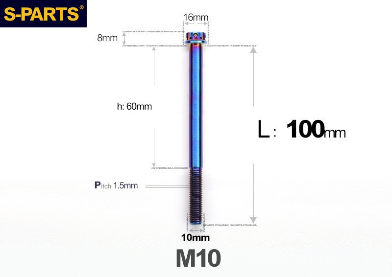 SPARTS M10 P1.5 L15-120 A3 Series Titanium Bolt – Standard Head