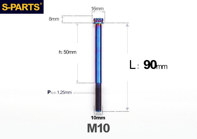 SPARTS M10 L12-120mm P1.25 A3 Series Standard Head Titanium Bolt |  Motorcycle  Upgrade