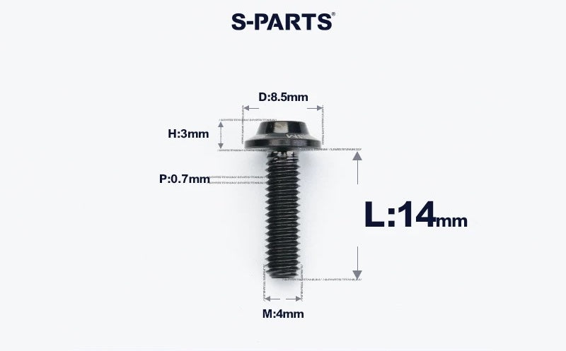 SPARTS M4✖️6–30mm D8.5 Titanium Torx Flanged Button Head Bolts