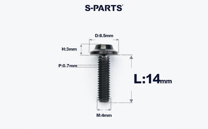 SPARTS M4✖️6–30mm D8.5 Titanium Torx Flanged Button Head Bolts