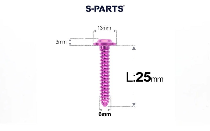 SPARTS M6 Titanium Flanged Button Head Self-Tapping Bolt D13