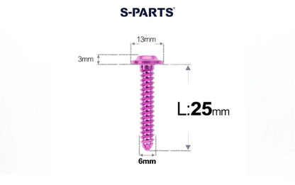 SPARTS M6 Titanium Flanged Button Head Self-Tapping Bolt D13