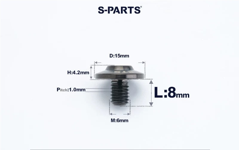 SPARTS M6×8–45mm D15 Titanium Button Head Bolts for Motorcycles