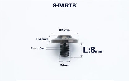 SPARTS M6×8–45mm D15 Titanium Button Head Bolts for Motorcycles
