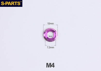 S-PARTS M3 / M4 / M5 / M6 / M8 / M10 / M12 TC4 Titanium Flat Washers forMotorcycles & Bicycles