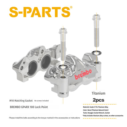 SPARTS Titanium Caliper Bolt Kit for BREMBO GP4 RX 100 | TC4 Titanium Brake Caliper Screws