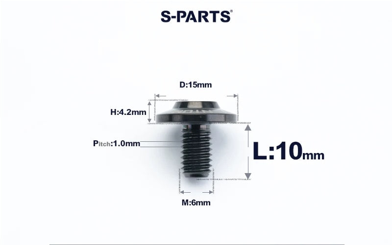 SPARTS M6×8–45mm D15 Titanium Button Head Bolts for Motorcycles
