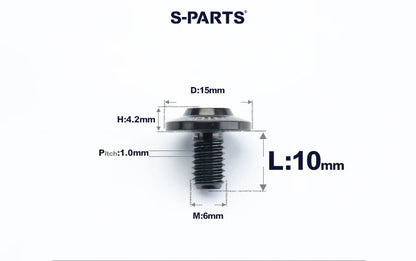 SPARTS M6×8–45mm D15 Titanium Button Head Bolts for Motorcycles