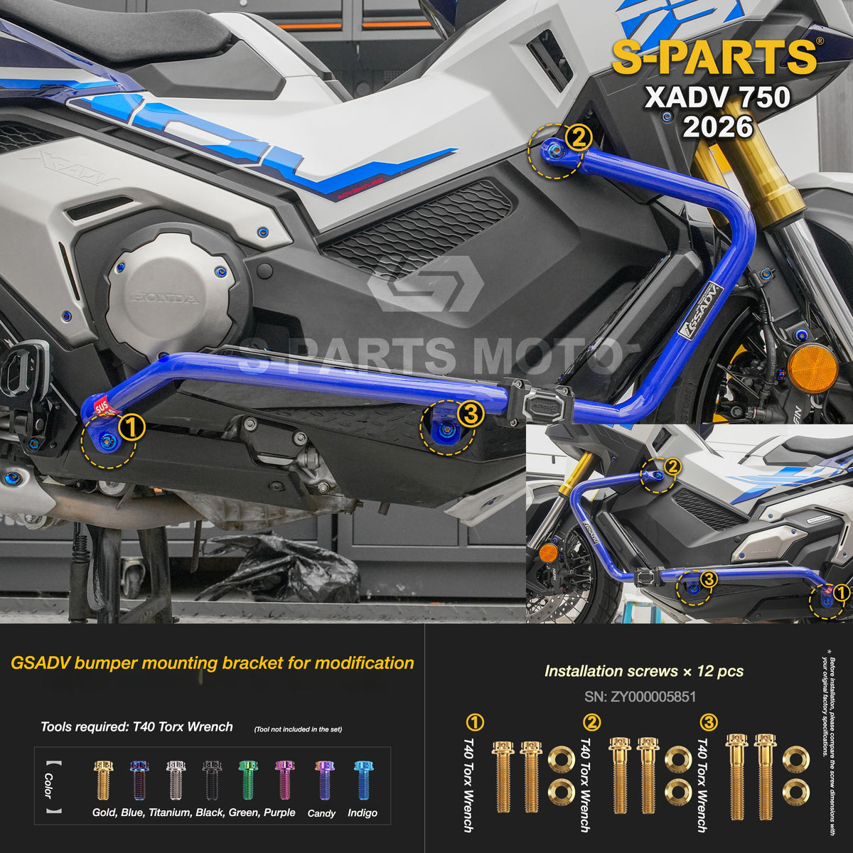 SPARTS Titanium Bolt Kit for Honda X-ADV 750 2026 Bodywork Fasteners