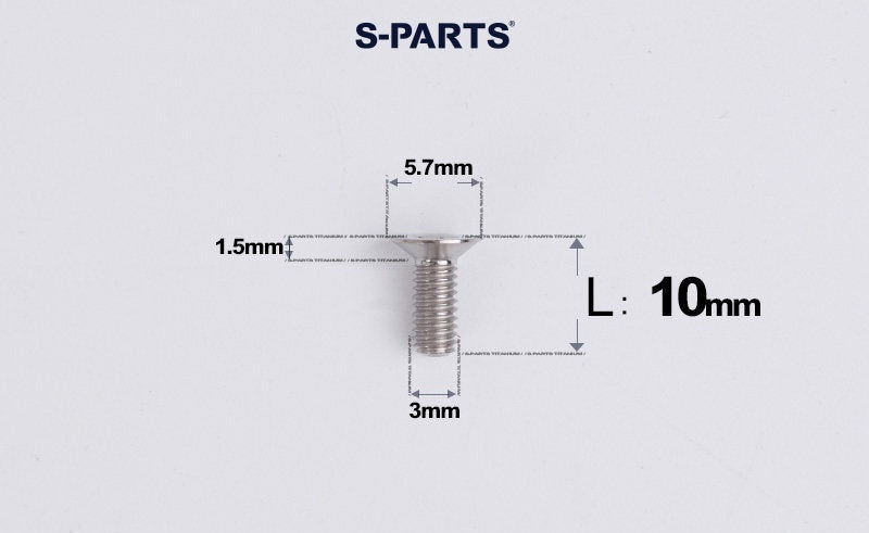 SPARTS Series M3 L6-30 Countersunk Titanium Bolt for motocycle