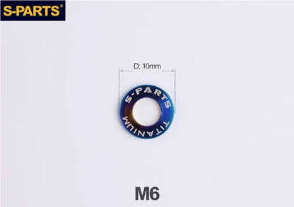 S-PARTS M3 / M4 / M5 / M6 / M8 / M10 / M12 TC4 Titanium Flat Washers forMotorcycles & Bicycles