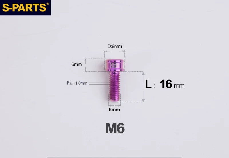 SPARTS M6×10–40mm SL Super Lightweight Titanium Socket Cap Bolts for Bicycles