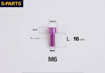 SPARTS M6×10–40mm SL Super Lightweight Titanium Socket Cap Bolts for Bicycles