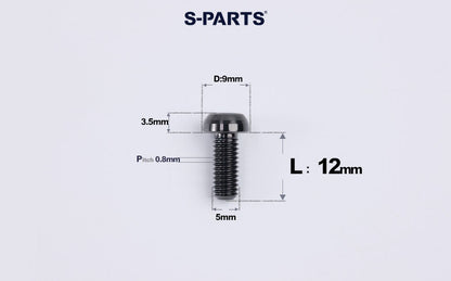 SPARTS A2 M5 Titanium Button Head Bolts for Bicycle Brake Caliper Upgrades Ultra-Light Fasteners