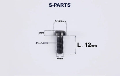 SPARTS M6×8–35mm Titanium Button Head Bolts for Bicycle Brake Calipers