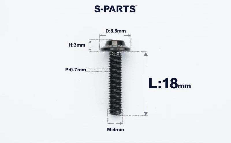 SPARTS M4✖️6–30mm D8.5 Titanium Torx Flanged Button Head Bolts