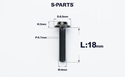 SPARTS M4✖️6–30mm D8.5 Titanium Torx Flanged Button Head Bolts