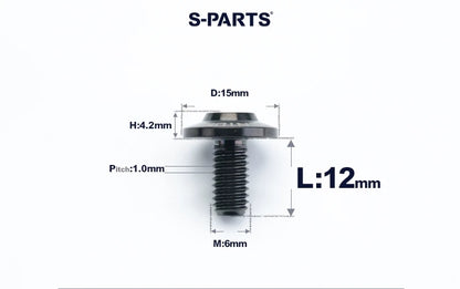 SPARTS M6×8–45mm D15 Titanium Button Head Bolts for Motorcycles