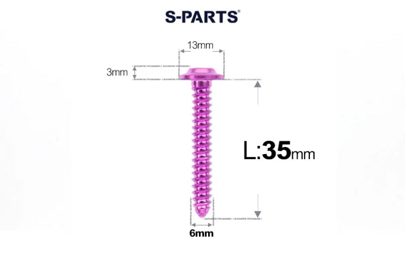 SPARTS M6 Titanium Flanged Button Head Self-Tapping Bolt D13