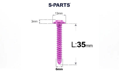 SPARTS M6 Titanium Flanged Button Head Self-Tapping Bolt D13