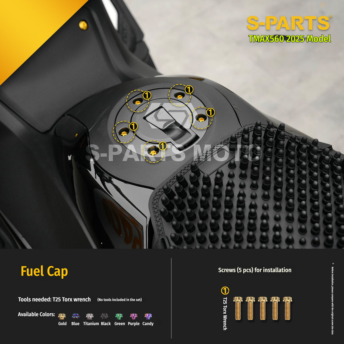 SPARTS Titanium Bolt Kit for YAMAHA TMAX560 2025-Body & Exhaust Section