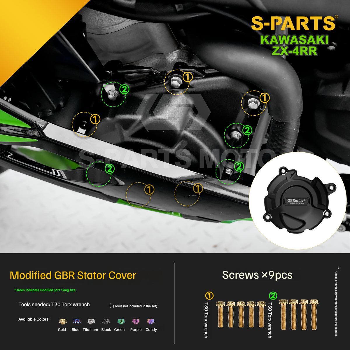 SPARTS TC4 Titanium Bolt Kit for Kawasaki ZX-4RR | Motorcycle Titanium Bolt Upgrade