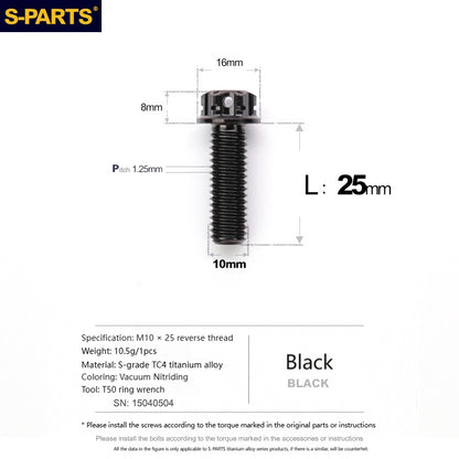 SPARTS Titanium MirrorMotorcycle Rearview Mirror Bolts· M8/M10