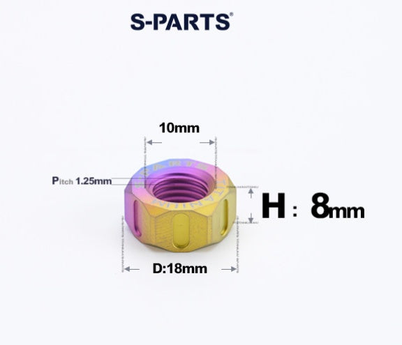 SPARTS Candy Titanium Alloy Hex Nuts – TC4 Motorcycle Locking & Fastening Nuts M5 M6 M8 M10 M12