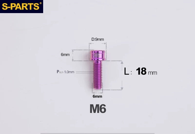 SPARTS M6×10–40mm SL Super Lightweight Titanium Socket Cap Bolts for Bicycles