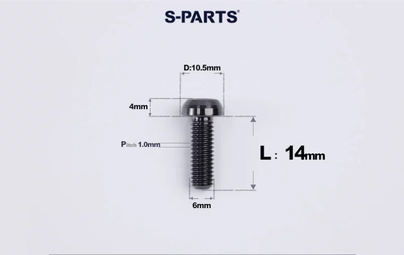 SPARTS M6×8–35mm Titanium Button Head Bolts for Bicycle Brake Calipers