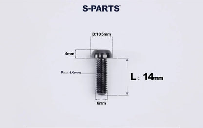 SPARTS M6×8–35mm Titanium Button Head Bolts for Bicycle Brake Calipers