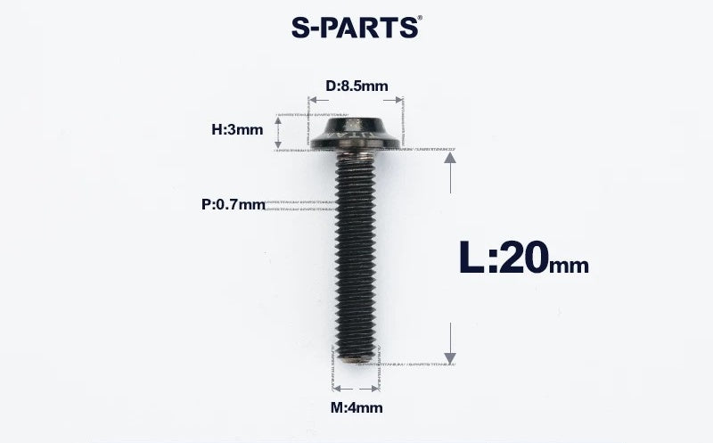 SPARTS M4✖️6–30mm D8.5 Titanium Torx Flanged Button Head Bolts
